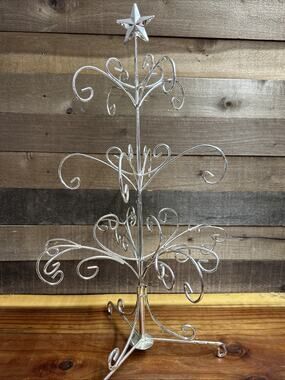 Silver Metal Ornament Tree 26” Tall
